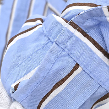 Chanel Striped Shirt Blouse Light Blue