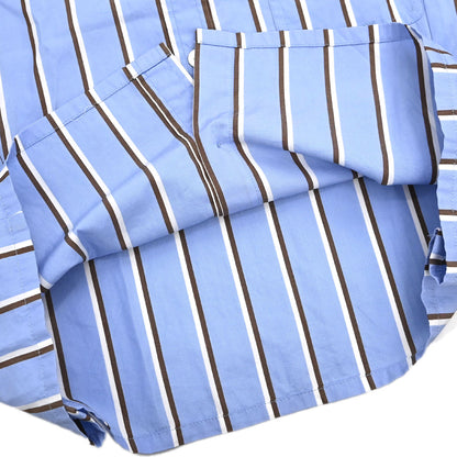 Chanel Striped Shirt Blouse Light Blue