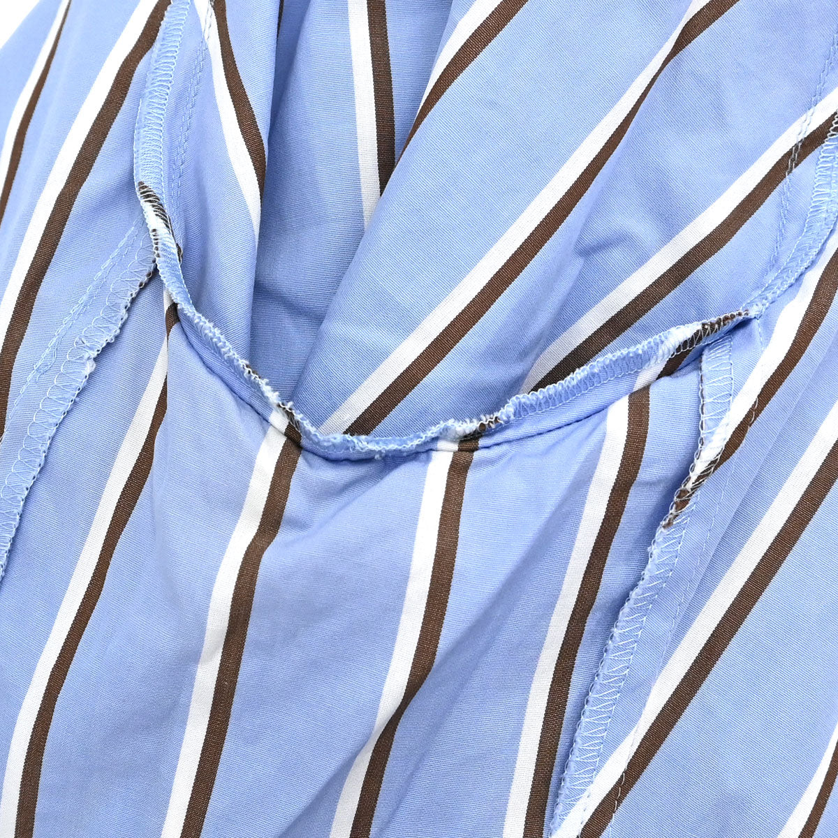 Chanel Striped Shirt Blouse Light Blue