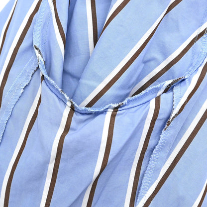 Chanel Striped Shirt Blouse Light Blue