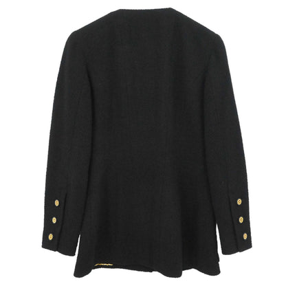 Chanel Collarless Jacket Tweed Black