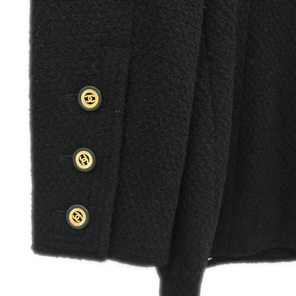 Chanel Collarless Jacket Tweed Black