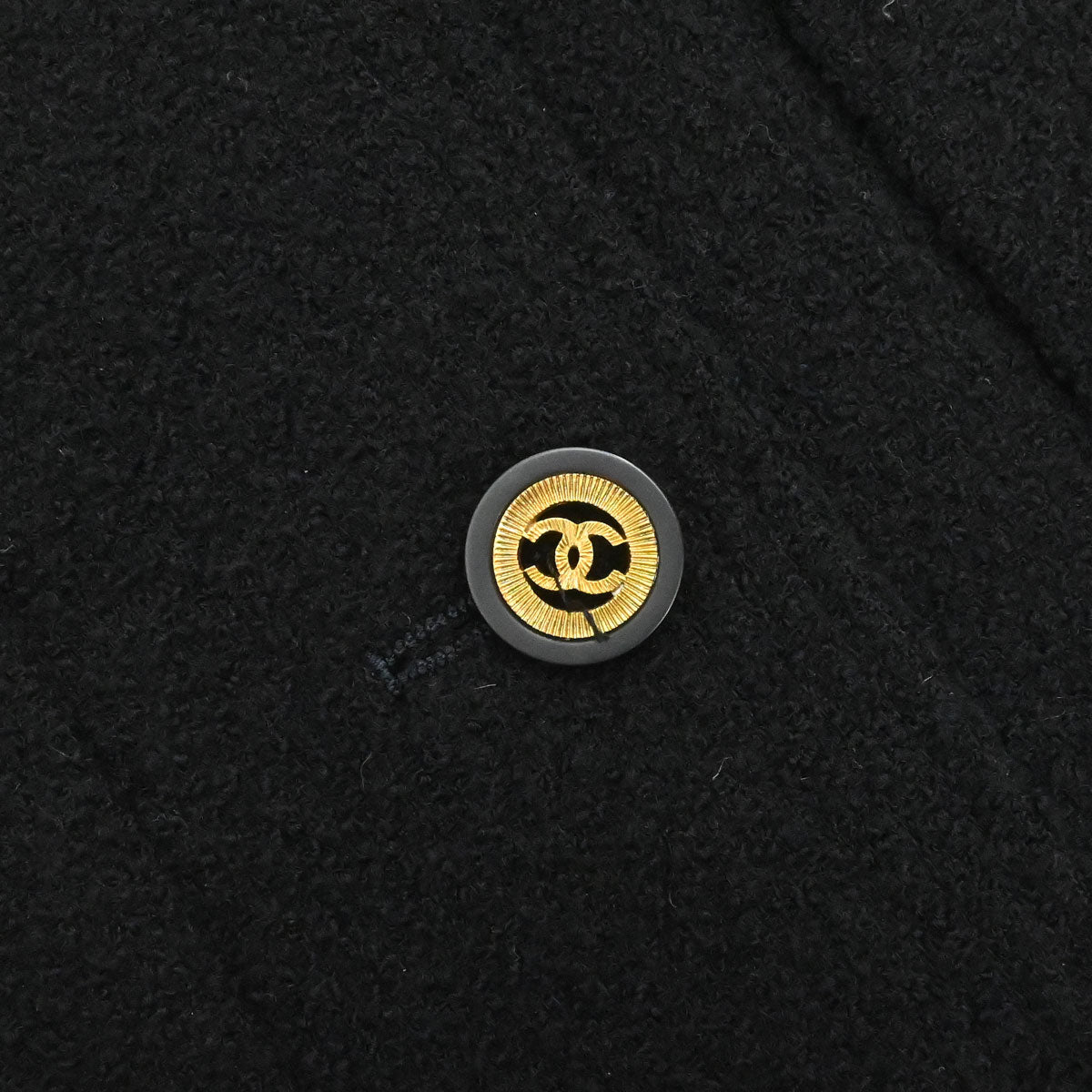 Chanel Collarless Jacket Tweed Black
