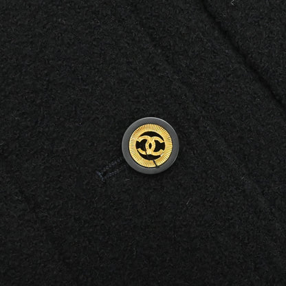 Chanel Collarless Jacket Tweed Black