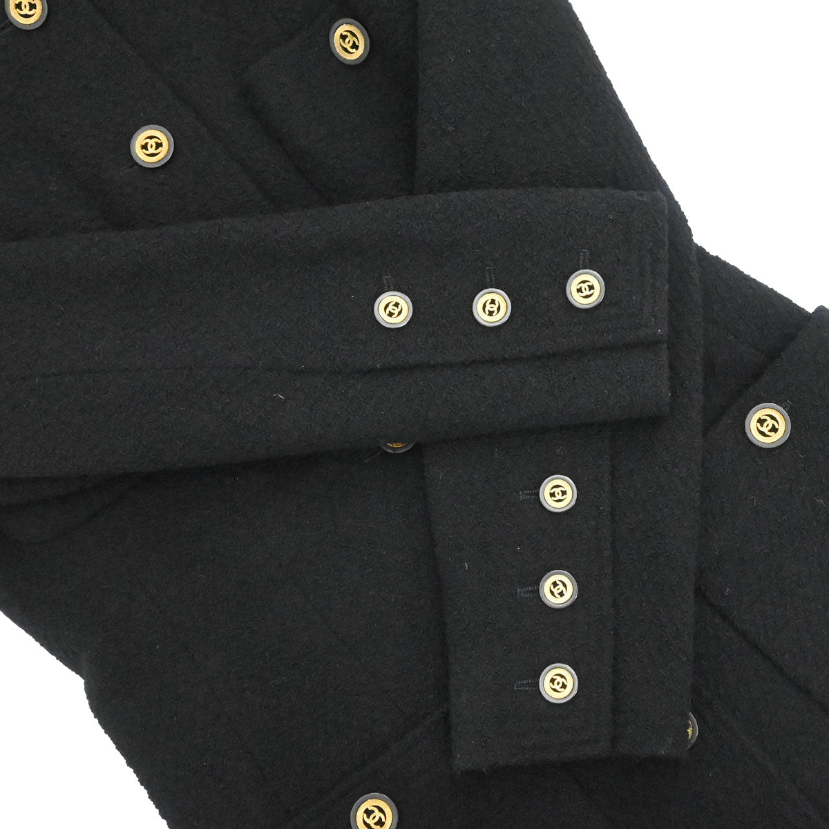 Chanel Collarless Jacket Tweed Black