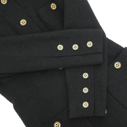 Chanel Collarless Jacket Tweed Black