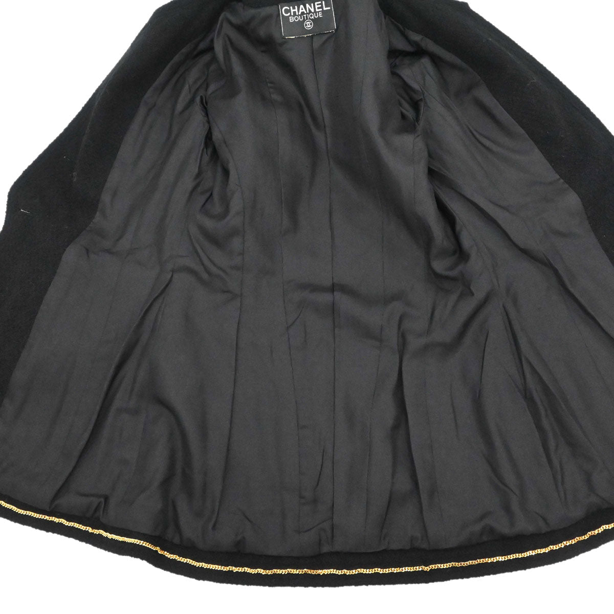 Chanel Collarless Jacket Tweed Black