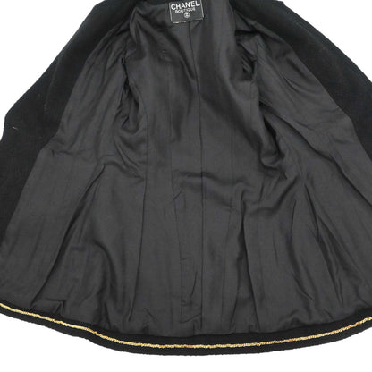 Chanel Collarless Jacket Tweed Black