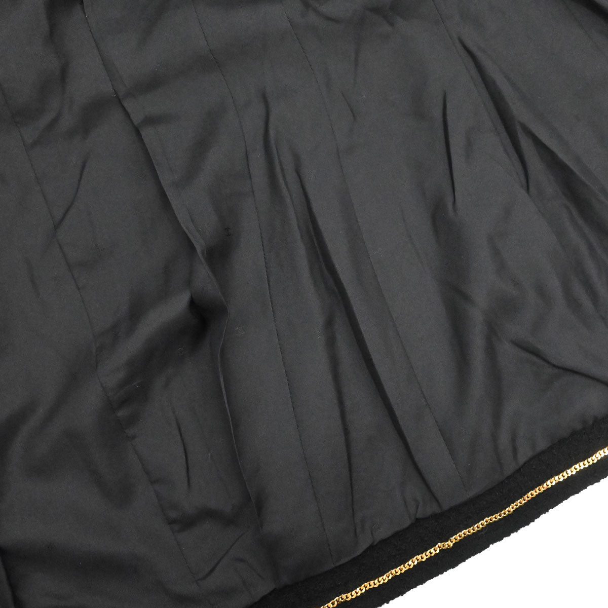 Chanel Collarless Jacket Tweed Black