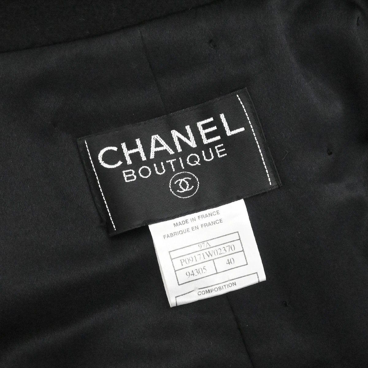 Chanel 1997 Long Coat Black #40