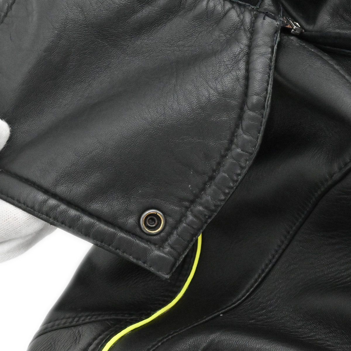 Chanel 2004 Sport Line Hooded Zip Up Leather Jacket Black #42