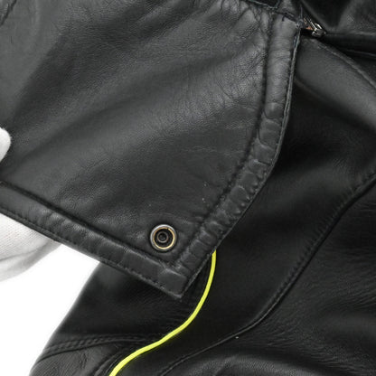 Chanel 2004 Sport Line Hooded Zip Up Leather Jacket Black #42