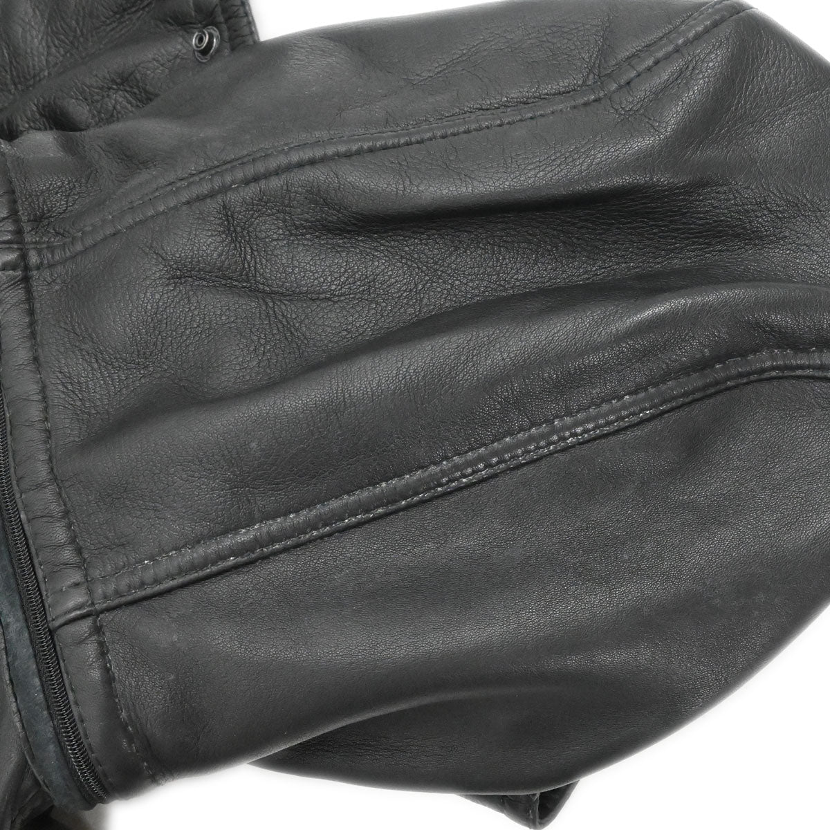 Chanel 2004 Sport Line Hooded Zip Up Leather Jacket Black #42