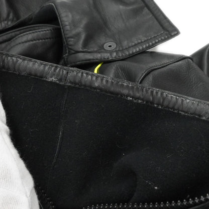 Chanel 2004 Sport Line Hooded Zip Up Leather Jacket Black #42