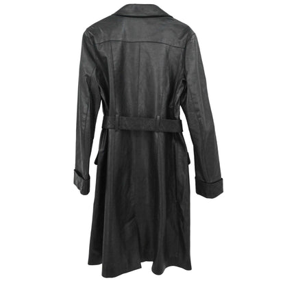 Chanel 2006 Leather Coat Jacket Black #38