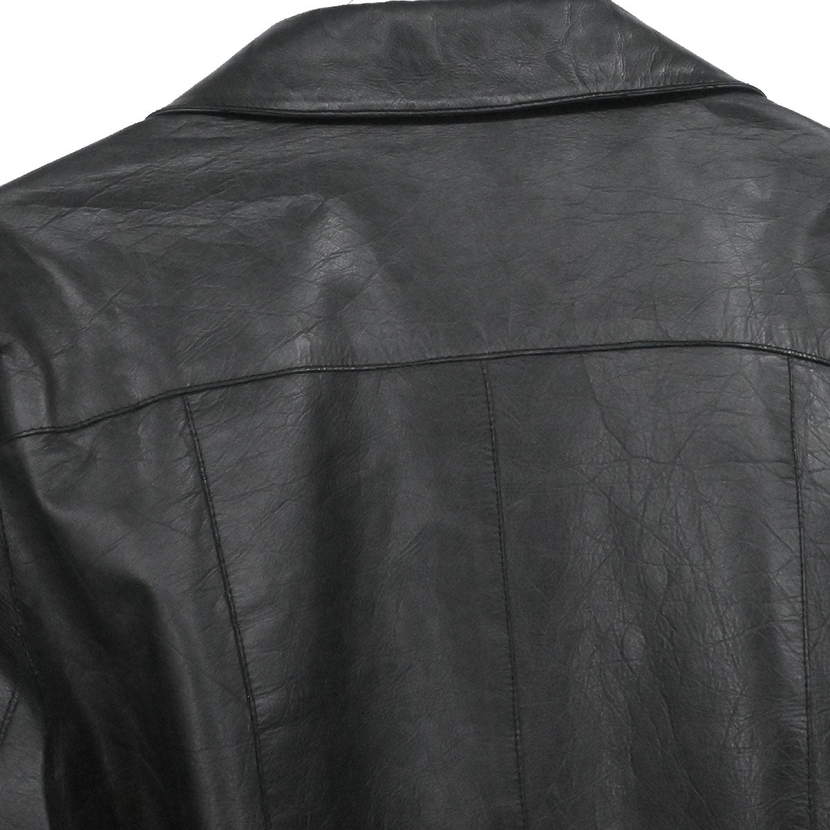 Chanel 2006 Leather Coat Jacket Black #38