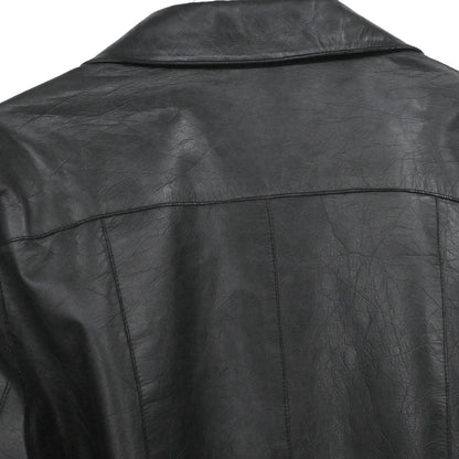 Chanel 2006 Leather Coat Jacket Black #38