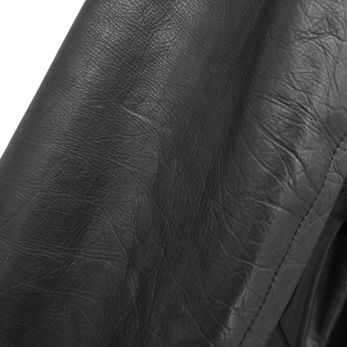 Chanel 2006 Leather Coat Jacket Black #38