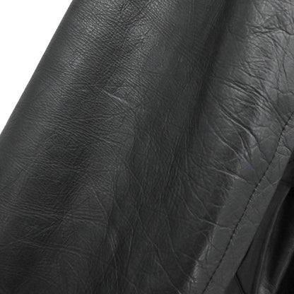 Chanel 2006 Leather Coat Jacket Black #38