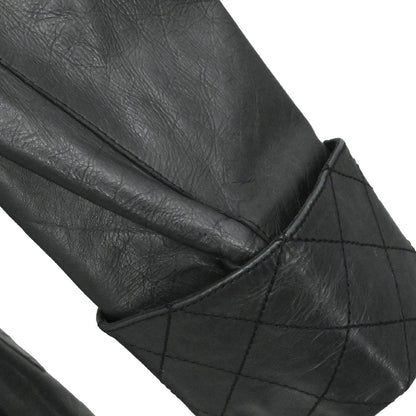 Chanel 2006 Leather Coat Jacket Black #38