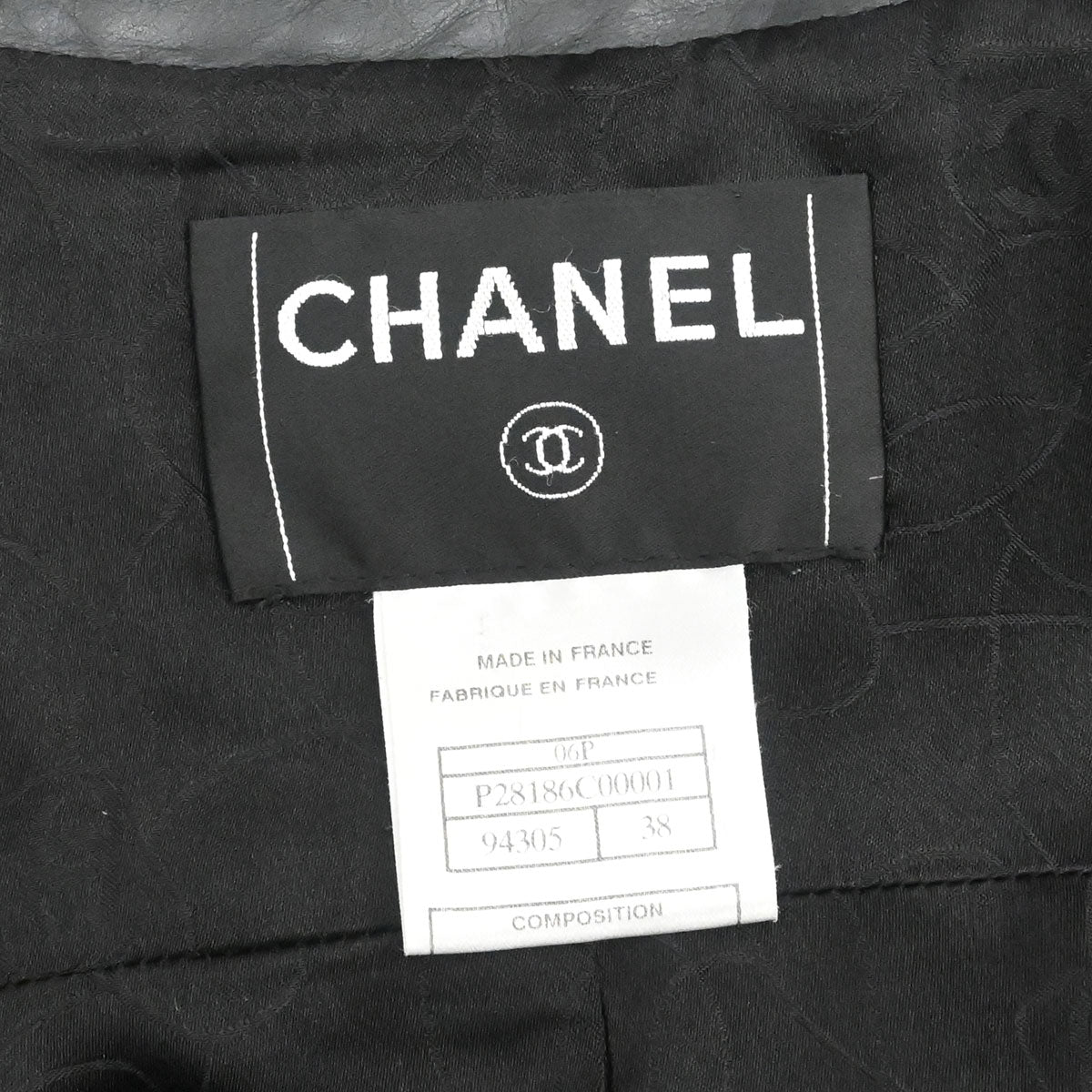 Chanel 2006 Leather Coat Jacket Black #38
