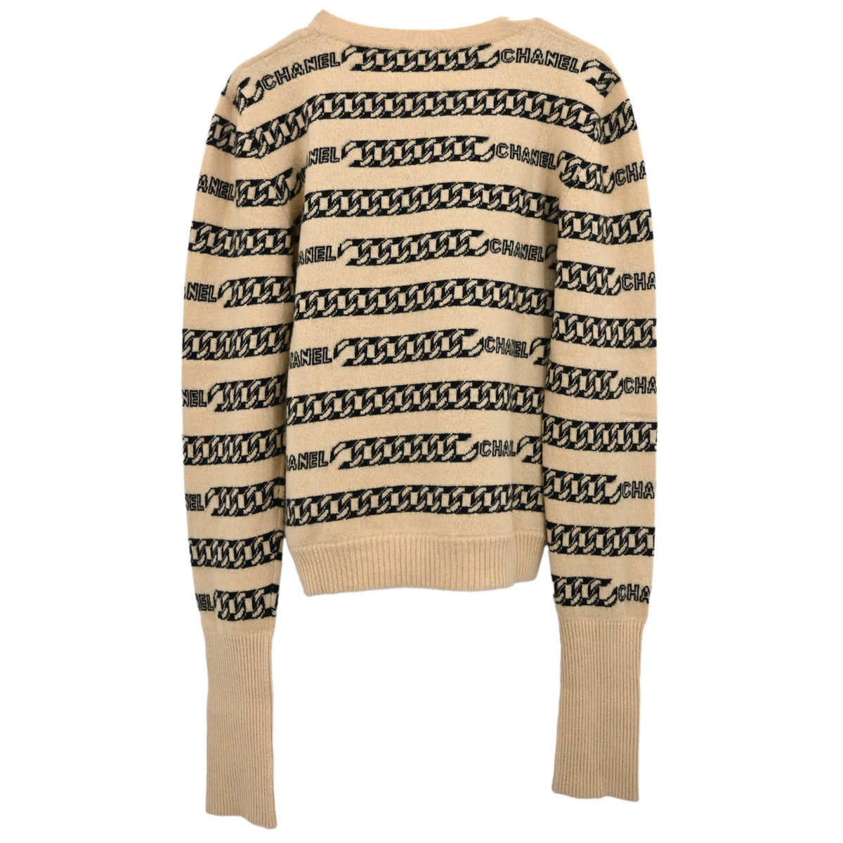 Chanel 2001 Sweater Knit Top Beige #42