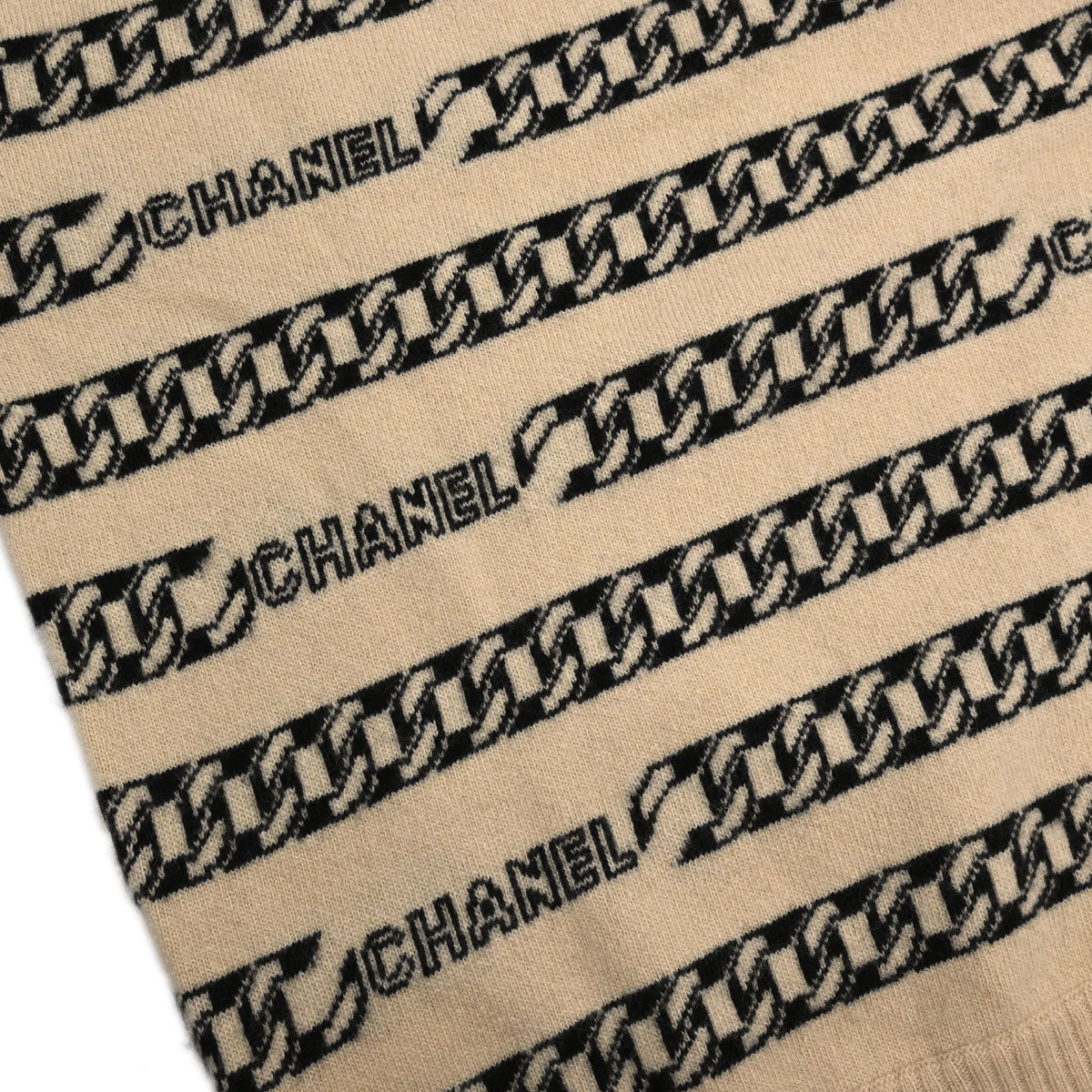 Chanel 2001 Sweater Knit Top Beige #42