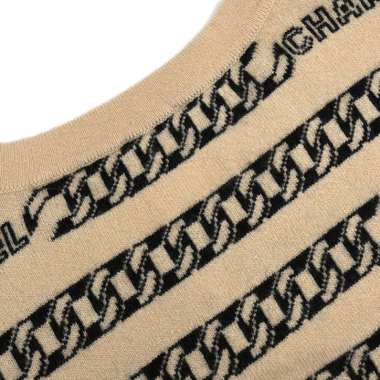Chanel 2001 Sweater Knit Top Beige #42