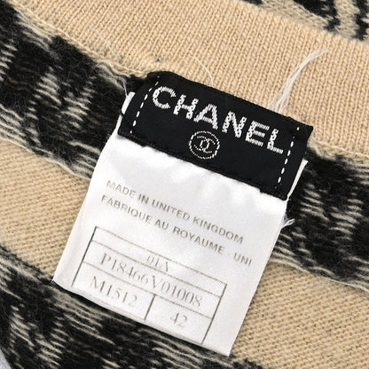 Chanel 2001 Sweater Knit Top Beige #42