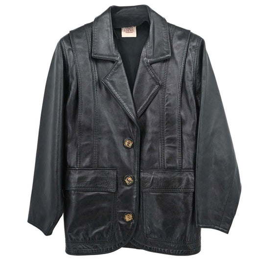 Loewe Single Breasted Napa Leather Jacket Black #40