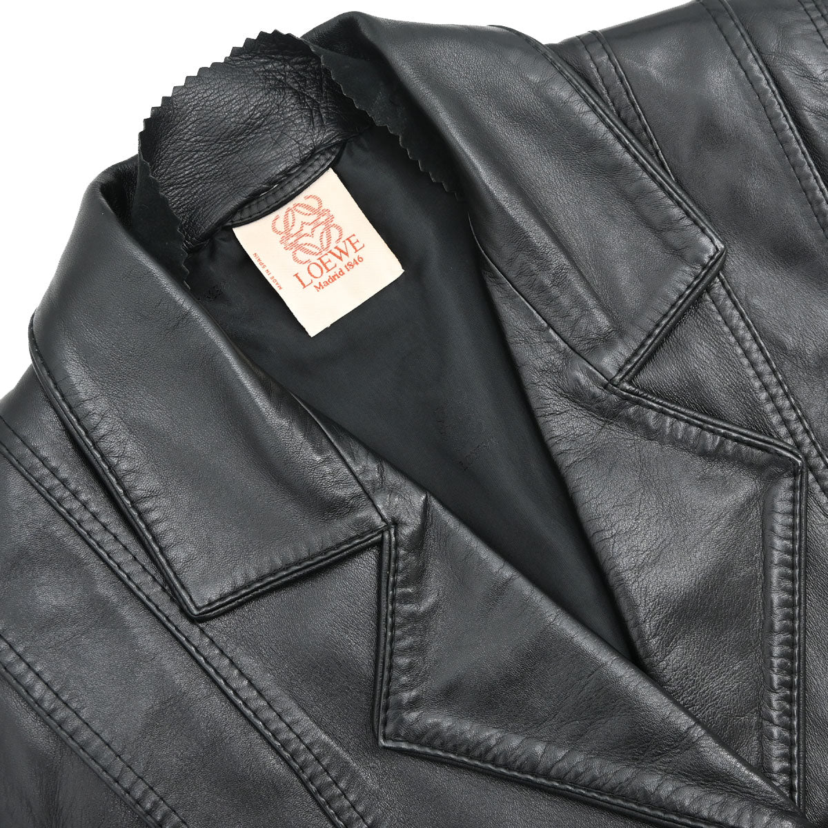 Loewe Single Breasted Napa Leather Jacket Black #40