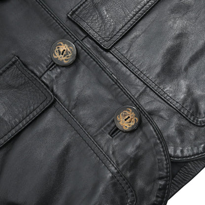 Loewe Single Breasted Napa Leather Jacket Black #40