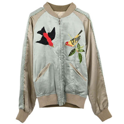 Gucci Reversible Embroidery Jacket Light Blue Beige #44
