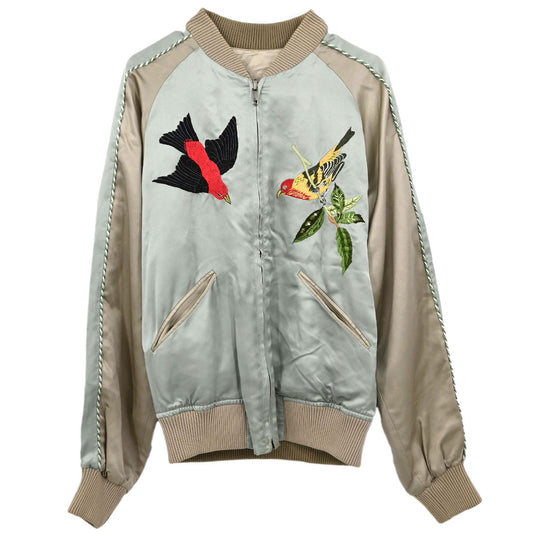Gucci Reversible Embroidery Jacket Light Blue Beige #44