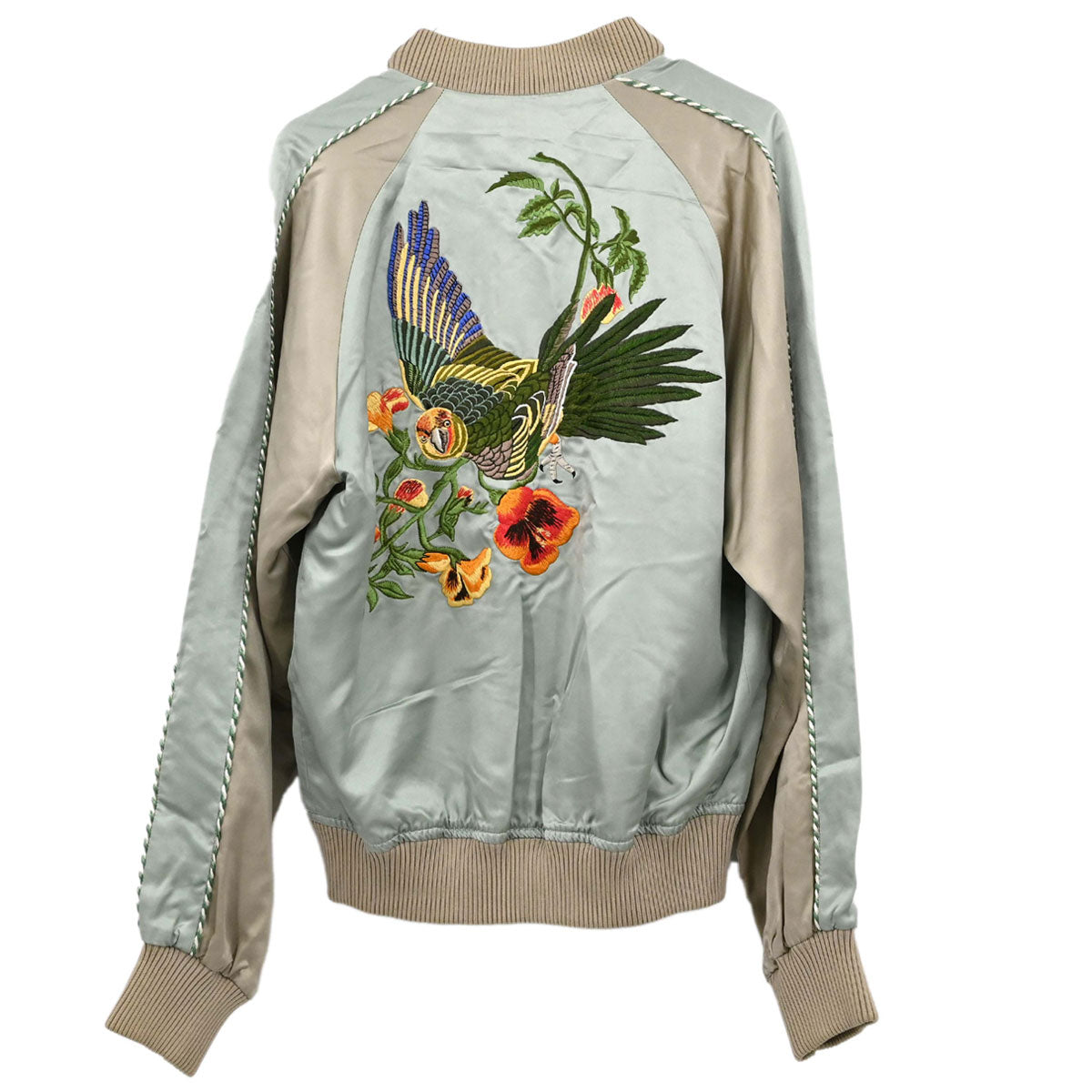 Gucci Reversible Embroidery Jacket Light Blue Beige #44