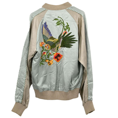 Gucci Reversible Embroidery Jacket Light Blue Beige #44