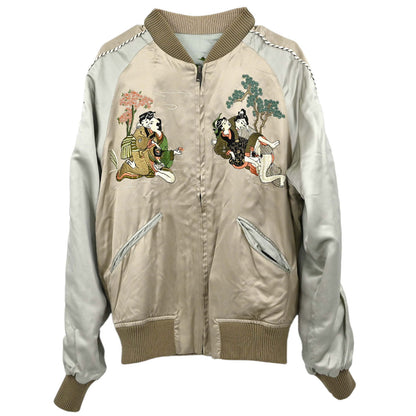 Gucci Reversible Embroidery Jacket Light Blue Beige #44