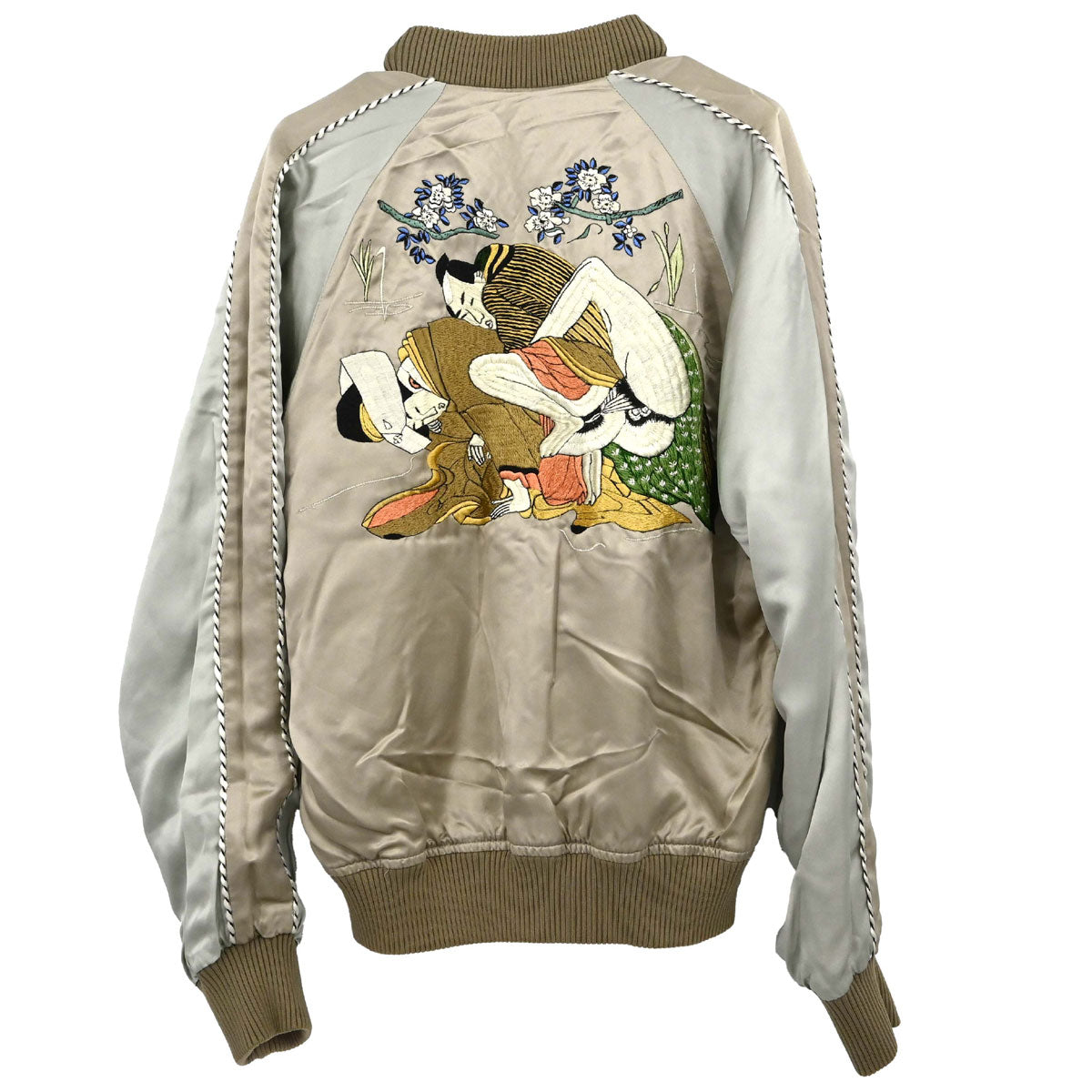Gucci Reversible Embroidery Jacket Light Blue Beige #44