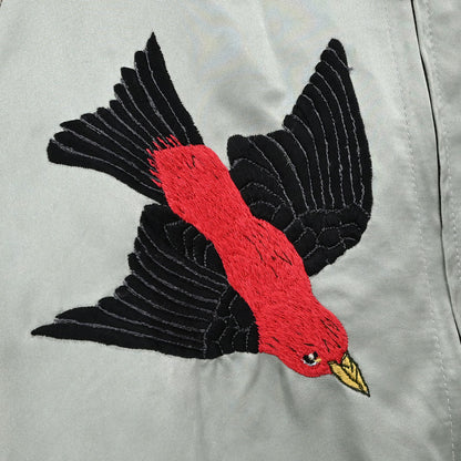 Gucci Reversible Embroidery Jacket Light Blue Beige #44