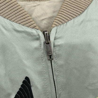 Gucci Reversible Embroidery Jacket Light Blue Beige #44