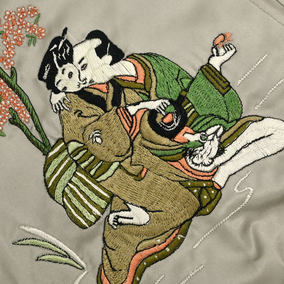 Gucci Reversible Embroidery Jacket Light Blue Beige #44