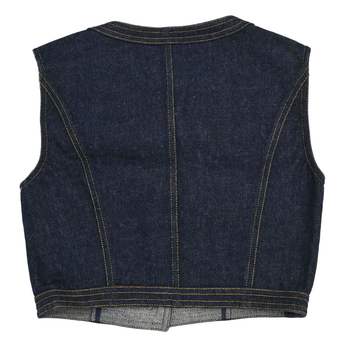 Chanel 1996 Sleeveless Vest Denim Jacket Navy #38