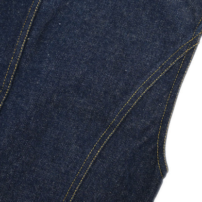 Chanel 1996 Sleeveless Vest Denim Jacket Navy #38