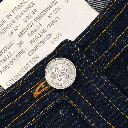 Chanel 1996 Sleeveless Vest Denim Jacket Navy #38