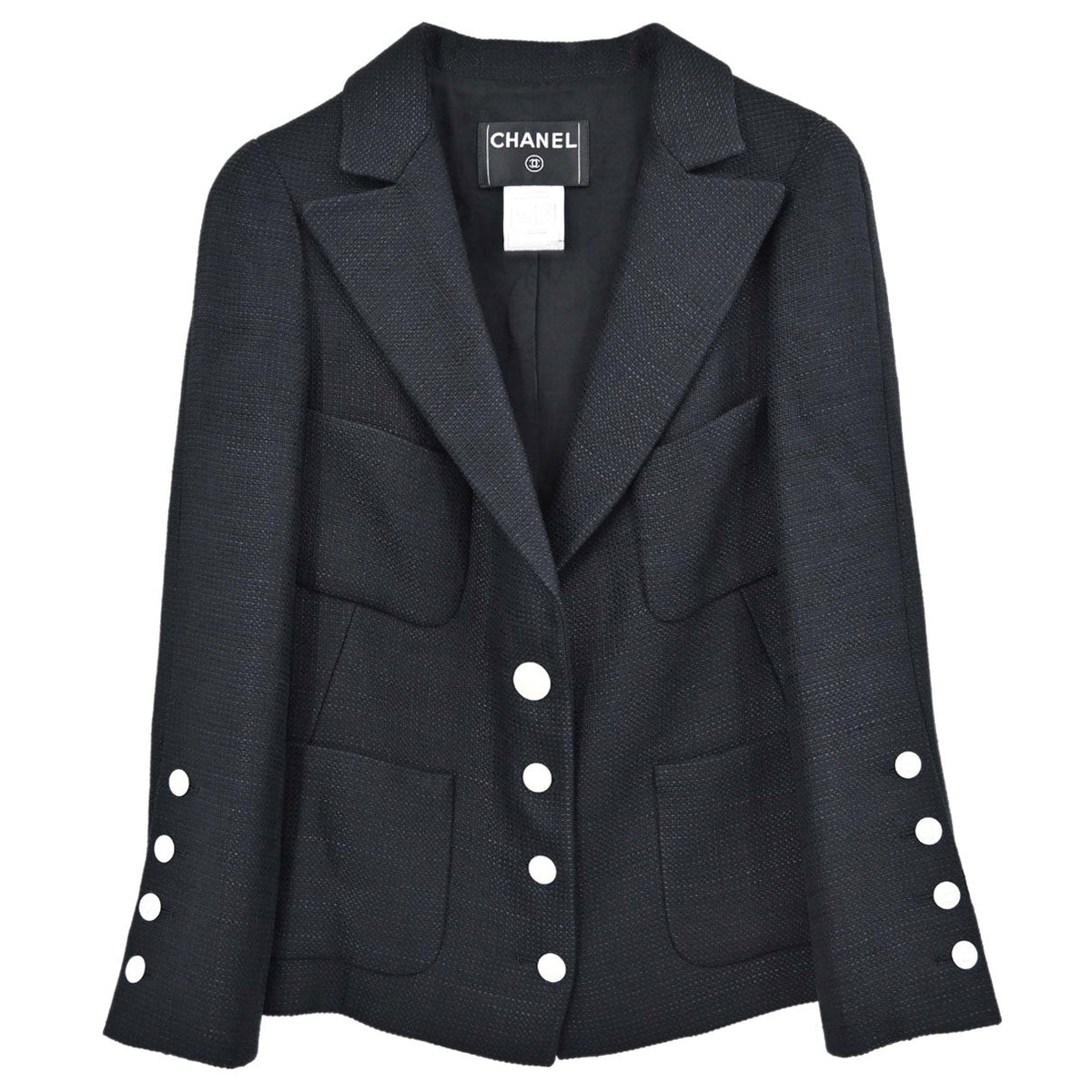 Chanel 2007 Single Breasted Jacket Black #34
