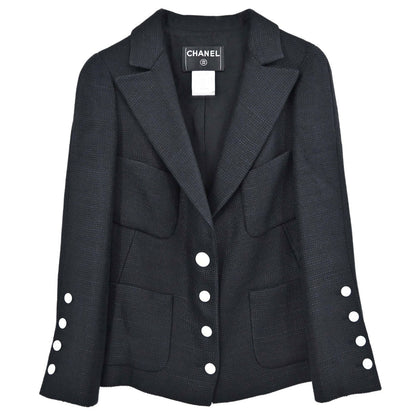 Chanel 2007 Single Breasted Jacket Black #34