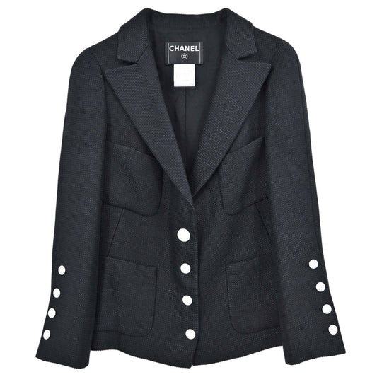 Chanel 2007 Single Breasted Jacket Black #34