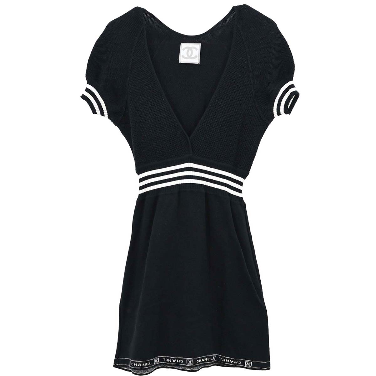Chanel 2004 Sport Line Short Sleeve Dress Black #38