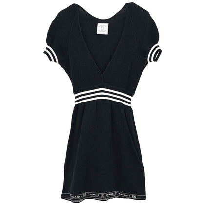 Chanel 2004 Sport Line Short Sleeve Dress Black #38