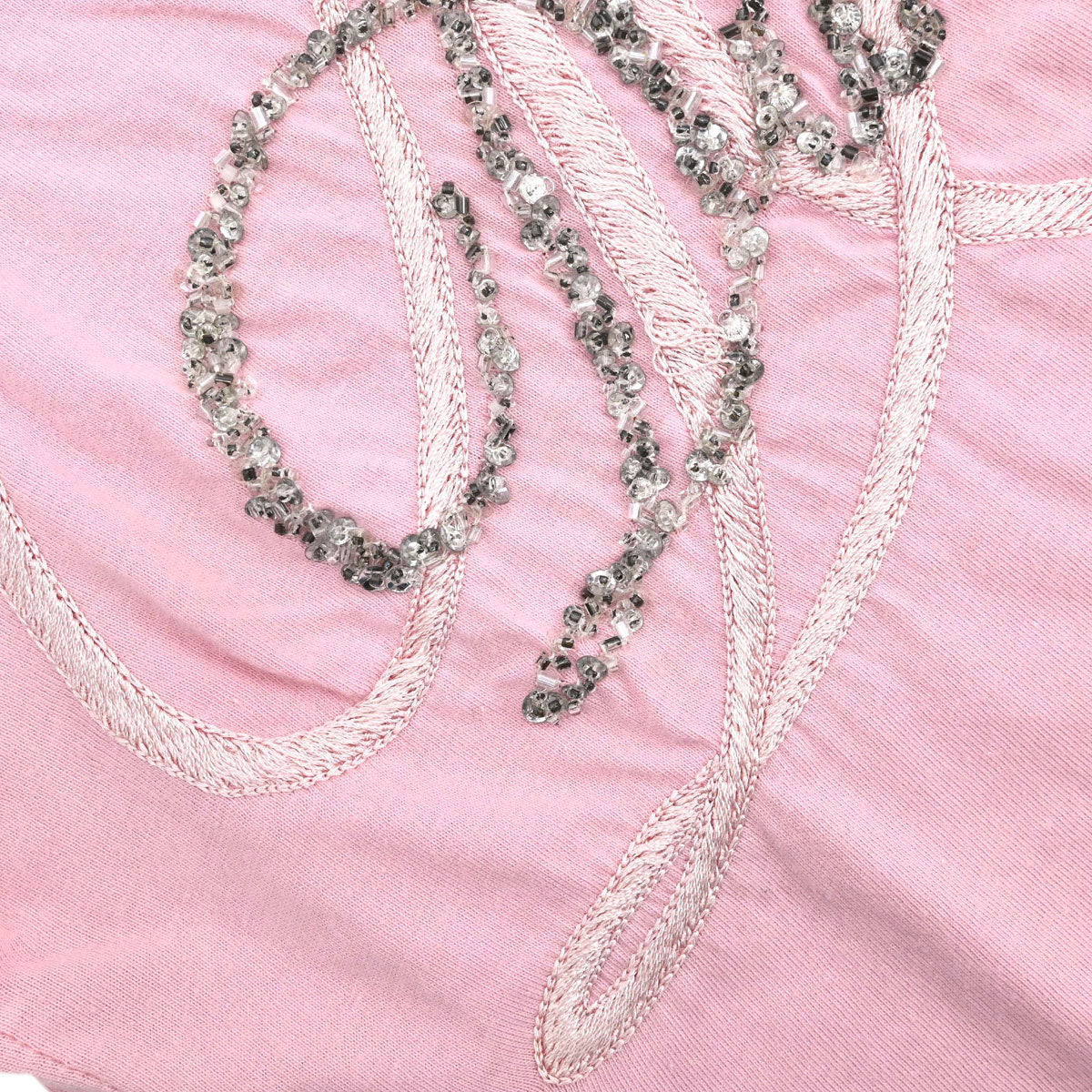 Christian Dior Sleeveless Tank Top Sequins Rhinestone Beads Pink